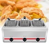 Freidora A Gas Glp Profesional, 10l, 20l, 30l Freidora A Gas Glp De Acero Inoxidable, 2 Canastas Para Papas Fritas Y Tapas, Control De Temperatura Ajustable, Para Papas Fritas, Donas, Pescado,30L