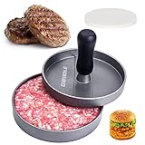 GWHOLE Prensa de Hamburguesa, Herramienta de Acero Inoxidable de Hamburguesa INOX 304, con espátula de Acero INOX, Lata de aliño, bistec, sándwich, barbacoaKits de Barbacoa 3 Piezas (1)