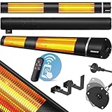 Monzana® Calefactor por Infrarrojos 3000W de Pared Estufa Terraza Exterior 3 Temperaturas Control Remoto App