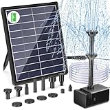 Bomba de Agua Solar Biling de 6 W con batería de 3000 mAh, Bomba de Fuente de Estanque Solar de 10 boquillas, Fuente de Agua Solar de Tubo de 5 pies para baño de pájaros de jardín, Estanque, Cascada