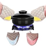 WDEC Manoplas para Horno, Silicona, Antideslizantes, Resistentes al Calor, con Lazo para Colgar, para Microondas y Horno, Cocinar y Hornear, Soporte de Silicona para Ollas de Cocina