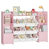 FOREHILL Mueble Almacenaje Juguetes, Librería Infantil Montessori, Estantería Infantil para Jugetes y Libros, Organizador Juguetes Infantil (Rosa)