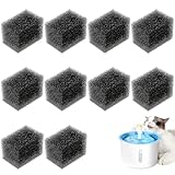 10 filtros de esponja de repuesto para fuente de agua para gatos, filtro de espuma de esponja mejorado para fuente de mascotas de 2,8 L, repuesto de filtro de fuente para gatos y perros (negro)