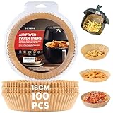 100 Pcs Papel Redondo Para Freidora De Aire 16 Cm Compatible Con Cosori y Cecotec de 3 a 6L, Moldes Para Air Fryer Y Para Horno, Accesorios Para Freidoras, Molde Para Freidora De Aire Hasta 6 Litros