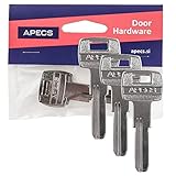 Juego de 3 llaves de repuesto para cilindro y cilindro doble, ideal para cilindros de la serie APECS SM