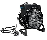 Güde 85178 - Calefactor cerámico GH 2000 K (2000 W, 2 niveles de calor 1000/2000 W, 45 m³ de capacidad máxima de calefacción, elemento calefactor de cerámica PTC, termostato continuo, protección