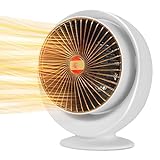 FUSIYU Calentador Portátil de Bajo Consumo 800W-Calefactor Eléctrico con Protección Contra Sobrecalentamiento, para Hogar, Oficina, Escritorio de Estudio, Blanco