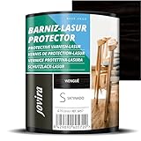 JOVIRA PINTURAS Barniz Lasur Protector Satinado al Agua. Protege, decora y embellece todo tipo de madera. (750 Mililitros, Wengué)