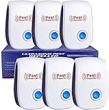 Repelente Ultrasónico de Plagas, 6 Pack Electrónico Repelente Mosquitos Control de Plagas, Repelente Ultrasónico Ratas para Anti Mosquitos, Moscas, Ratones, Cucarachas, Arañas, Roedores