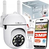 iLogic Cámara IP WiFi TR-05 3MPx, Full HD 2048 x 1536P, zoom 8X, detección de movimiento, IR 30 m, audio bidireccional, TUYA y Smart Life, PTZ