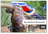 Imán para nevera con diseño de San Antonio Riverwalk Cafe