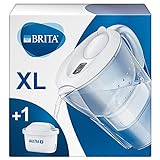 BRITA Marella blanca XL – Jarra de Agua Filtrada con 1 cartucho MAXTRA+, Filtro de agua BRITA que reduce la cal y el cloro, Agua filtrada para un sabor óptimo, 3.5 L, Color Blanco
