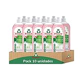 Frosch - Lavavajillas a Mano Líquido Concentrado Ecológico Vinagre de Frambuesa, Extra Desengrasante y eficacia - Pack de 10 Unidades x 750 ml