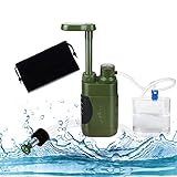 Filtro de agua para exteriores de 5000 L, filtro de agua de supervivencia, para agua potable, purificador de agua portátil para equipos de emergencia, verde ejército