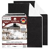 Weidebach® 2x Filtro Combi Campana Extractora Con Filtro De Carbón Activo Y Grasa, 57x47 Cm [Se Puede Cortar A Medida] - Grosor Aprox 1,7 Cm -, Filtro Extractor, Filtro Combi Campana Extractora