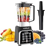 Batidora de Vaso, KOTLIE Batidora Smoothie 2000W con 8 Programas Preestablecidos, Blender Gasto y Tiempo Ajustables, La Botella sin BPA de 2L Gran Capacidad, 28000 RPM