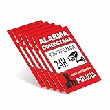 Cartel Alarma Conectada - Cartel Zona Videovigilada - Señal Aviso Policía - Carteles Disuasorios - Interior Y Exterior - 10 x 15 cm - Placa alarma videovigilancia - Resistente Y Duradero. (5)