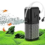 AQQA Filtro Acuario, Ultra-Silencioso 600L/H Filtros Internos para Acuarios Apto para Acuario 200L Peces y Tortugas (6W)