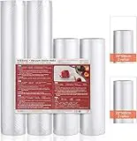 YISSVIC Bolsas Vacio Alimentos 4 Rollos 20/28x 500CM Rollos de Envasado al Vacío Bolsas de Vacío para Conservación de Alimentos para Varias Envasadora al Vacío