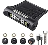 ESLOYSUN TPMS Sistema de monitoreo de presión de neumáticos Solar Alarma de Auto inalámbrica Universal Sensores externos Impermeables 6 Modos de Alarma Presión y Temperatura en Tiempo Real
