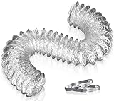 Hon&Guan Ø150mm Manguera Flexible de Ventilación de Aluminio Tubo Salida Aire, Tubo Flexible de Aluminio Longitud 2m para Aire Acondicionado, Conducto de Ventilación, Secadora, Garaje, Campana, Plata