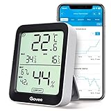 Govee Termómetro Higrómetro, LCD Bluetooth Medidor Digital Humedad y Temperatura Interior con Función Almacenamiento de Datos y Alerta, para Habitación