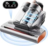 JIGOO S300 Pro Aspirador de Ácaros con Sensor de Ácaros y Pantalla Digital, 500W Aspiradora antiácaros con Luz UV, 13KPa de succión, para Alergias, Elimina alérgenos en colchones, Camas y sofás