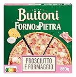 BUITONI Forno Di Pietra Pizza Prosciutto e Formaggio - Pizza Congelada Masa Fina y Crujiente con Jamón Cocido y Queso Elemental y Mozarella - 350g (Congelado)