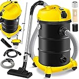 Masko® 6IN1 Aspirador Industrial en seco y húmedo de Cenizas 2300W + Toma de Corriente Función de soplado en seco y húmedo | sin Bolsa (Gelb)
