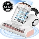 JIGOO J300 Aspirador de Ácaros con Sensor de Ácaros y Pantalla Digital, 500W Aspiradora antiácaros con Doble Taza, Luz UV, para Alergias, Elimina el 99.9% de alérgenos en colchones, camas y sofás