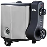 MBH - Freidora eléctrica de agua y aceite semiprofesional de 5 litros. Freidora domestica con aceite limpio más tiempo y sin olores indeseados.
