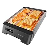 Cecotec Tostadora Pan Horizontal - Tostador Plano 3 Resistencias Táctil NiceSlice Touch. 1000W, Todo Tipo de Pan o Bollería, Resistencias de Cuarzo, Acabados en Acero Inoxidable, 6 Niveles de Tostado