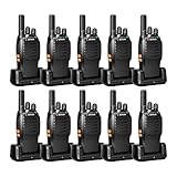 Retevis H777 Walkie Talkie Recargable, Walkie Talkies Largo Alcance, VOX, Manos Libres, Alarma de un Clic, Linterna, Radio Bidireccional para Restaurante, Escuela (Negro, 10 Piezas)