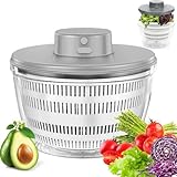 Ensaladora eléctrica, 4000 ml de gran capacidad para ensalada automática, deshidratador para frutas y verduras con tapa, secado rápido, recargable por USB mezclador Ensalada (blanco)