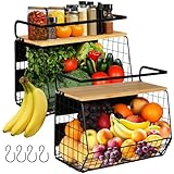 Set de 2 Magnetica Fruteros de Cocina & Organizador Especias 2 en1 Organizador Verduras - Sin Taladrar- Organizador de Frutas y Verduras for Almacenamiento Cocina, Accesorios Barbacoa, Frutero Cocina