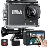 COOAU Nueva Cámara Deportiva 4K60fps 24MP WiFi Pantalla táctil con micrófono Externo Cámara subacuática 40M Type-C EIS Estabilización 170° Cámara de acción 2 * 1350mAh baterías/Accesorios