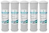 5x AquaHouse AH-CTO5 Cartuchos de filtro de agua de bloque de carbono de 10 'para agua potable, sistemas de ósmosis inversa, para todas las carcasas de 10'