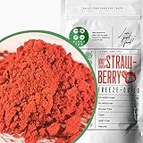 Polvo de Fresa | Fresa Liofilizada Pura Cruda Sin Gluten 12:1 Concentrado | Freeze Dried Strawberry Fruit Powder | Fruta Liofilizada en Polvo | 100% Hecho de Fresas Frescas Deshidratada Raw Vegan