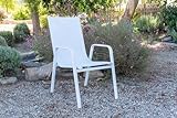 Silla de Jardín con Brazos en Aluminio - Resistente a la Intemperie y UV - Asiento Textilene Transpirable - Diseño Ergonómico y Apilable - Fabricado en España