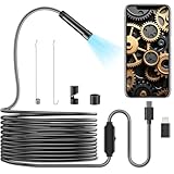 Endoscopio Cámara de Inspección, 2 en 1 USB Cámara endoscópica, Endoscopio para Movil de Cable Semirrígido, IP67 Impermeable con 8 Luces LED Sonda de 8 mm para Android, iPhone,iPad,Smartphone (5M)