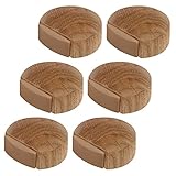 Kukicu ✮ Topes para Puertas ✮ Tope Puerta Adhesivo de Madera para Suelo (Roble Natural) - Discreto y Elegante - Pack 6 unidades