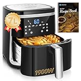 Aigostar Cube - Freidora de aire XXL, 1900W, 7L Air fryer. Libro de recetas incluido, panel LED táctil. Doble uso: con cesta o cajón. 7 funciones preestablecidas + mantener caliente, Sin BPA.