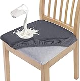 Granbest Elegante juego de 4 fundas de asiento impermeables para silla de comedor, de alta elasticidad, lavable, para banquetes, cocina, fiesta, hotel (juego de 4, gris)