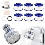 Bahan alamy Filtro Agua Grifo, Filtro de agua para grifo con 6 Elementos de Filtro de Algodón PP, Filtro de Agua del Grifo para Cocina Baño Fregadero