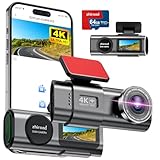 Dash CAM Coche, 4K Dashcam con Tarjeta 64G, Camara Vigilancia Coche Desmontable, Cámara Coche Grabadora, Super Visión, WiFi & App, Gran 170°, G-Sensores, Monitor de Aparcamiento, Grabación de Bucle