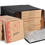 musbus Bolsas aisladas Grandes para entregas, Bolsa de Entrega aislada para Pizza, Bolsa de Comida de 20 x 20 Pulgadas, para Uso Personal y Profesional (Negro), Black, 20W x 20D x 14H