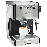 Ufesa Cafetera expreso Duetto Creme CE7141, 500 W, 1 Cups, Acero Inoxidable, Gris