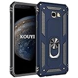 KOUYI Funda Samsung Galaxy J4 Plus,Armor Carcasa con 360 Anillo iman Soporte Hard PC y Silicona TPU Bumper antigolpes Fundas Carcasas Case para Samsung Galaxy J4 Plus (Azul)