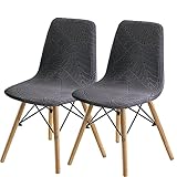 SHENGYIJING Juegos de sillas de Comedor 2/4/6, sillas de Comedor de Concha de Moda Juegos de pajitas de sillas de Comedor Modernas a Mediados del Siglo (Grey1,2 Pieces)