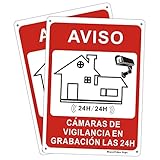 2 Piezas Cartel de Señal de Videovigilancia Señal de Advertencia Señal de Aluminio para Exteriores Señales de Alarma